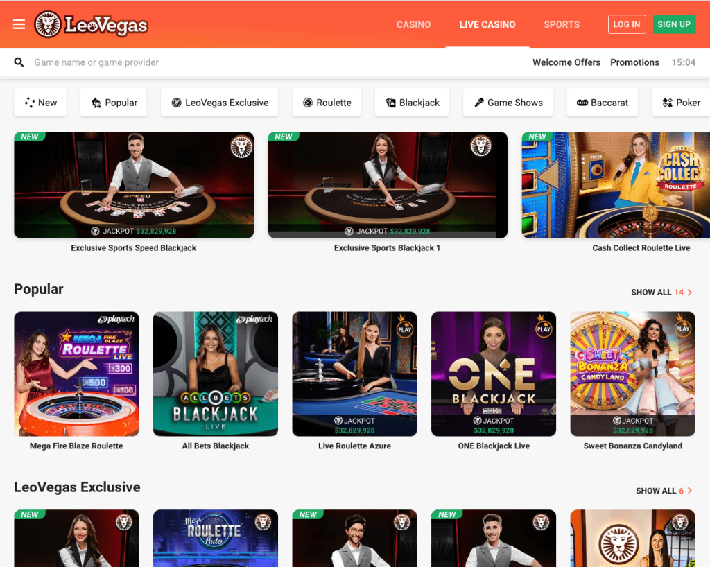 Leovegas Live Casino