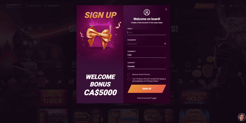 Casino Registration Form