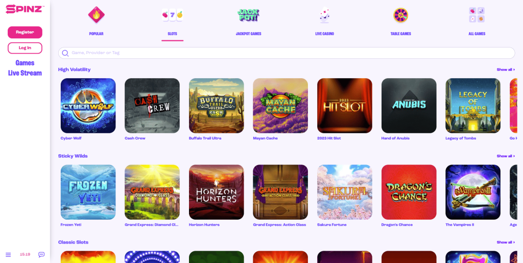 Spinz Casino Slots