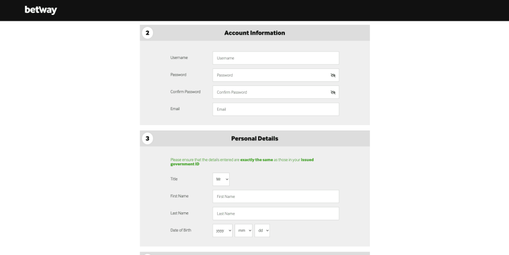 Betway Casino Registration