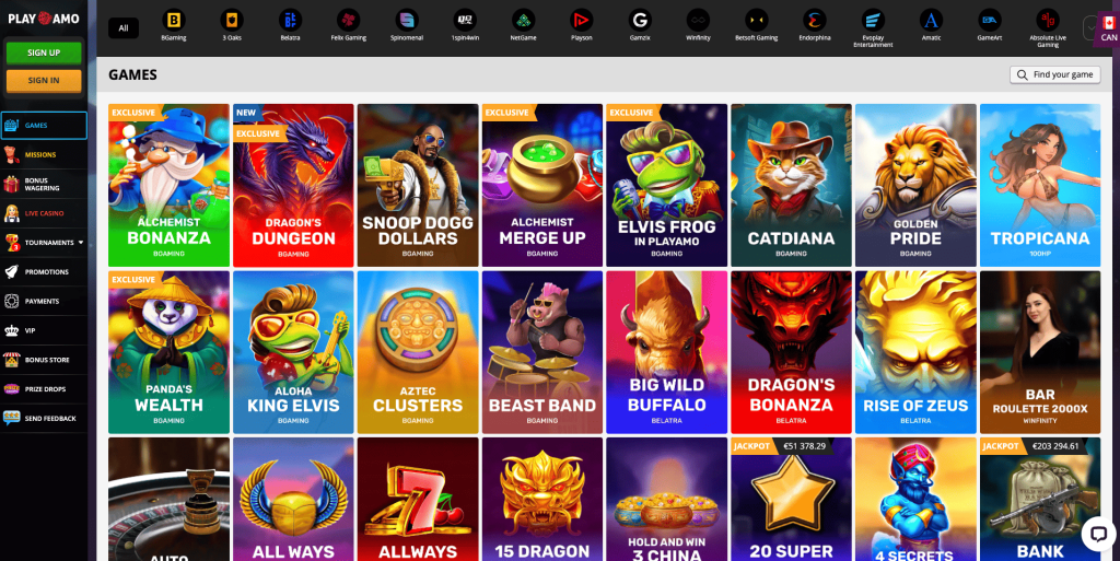 Playamo Casino Slots