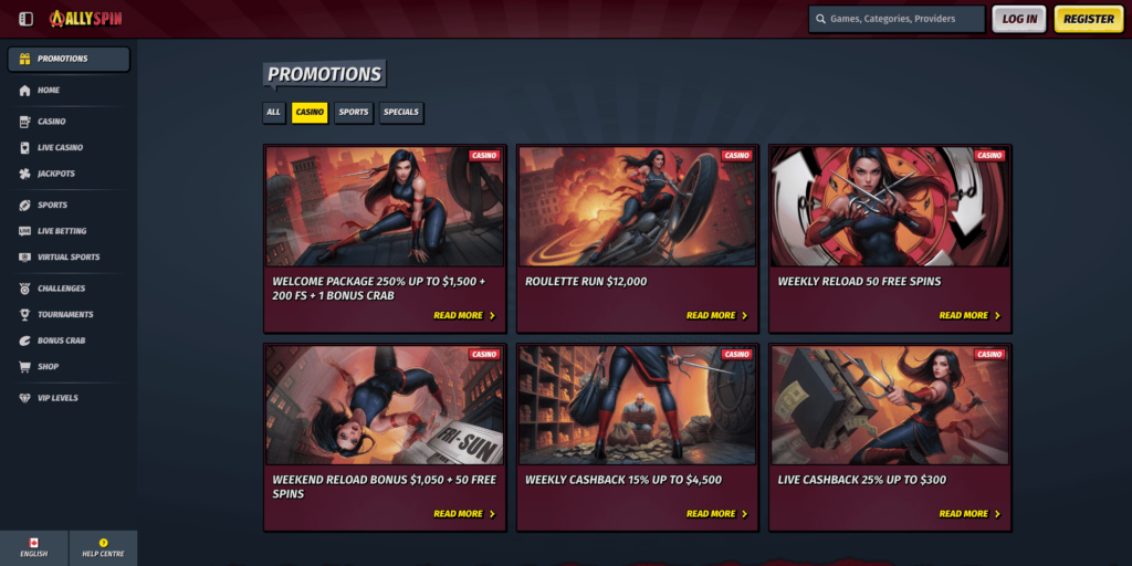 AllySpin Casino Bonuses