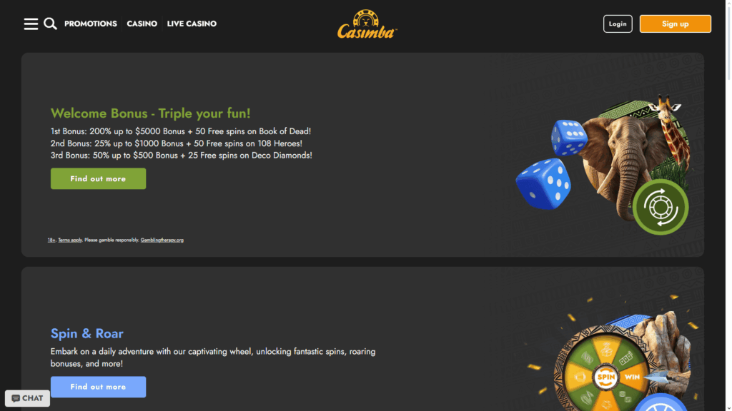 Casimba casino bonuses