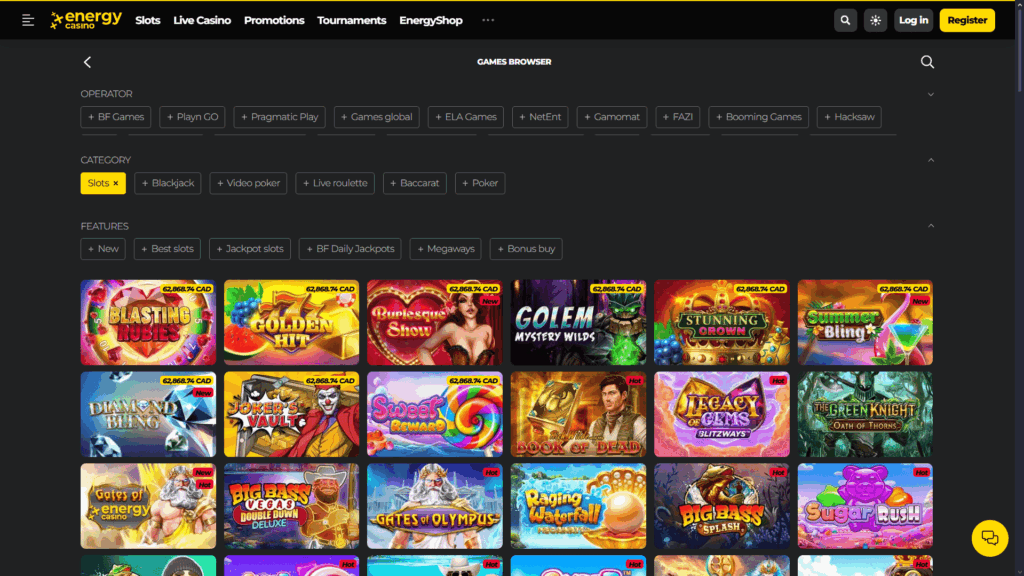 Energy casino slots