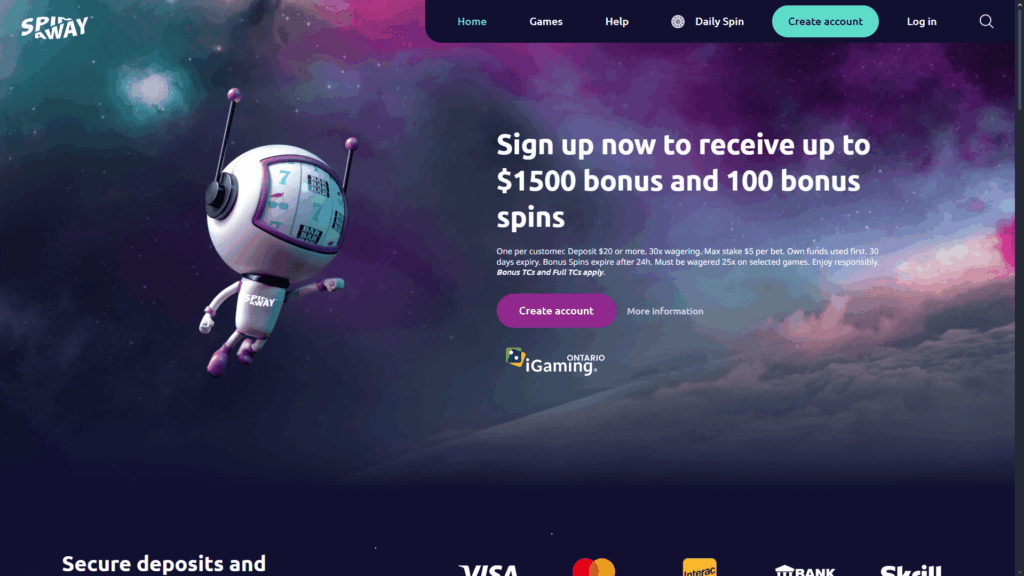 Spinaway casino Canada