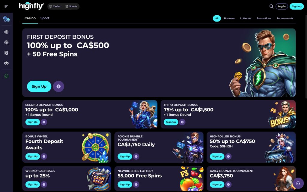 HighflyBet casino bonuses