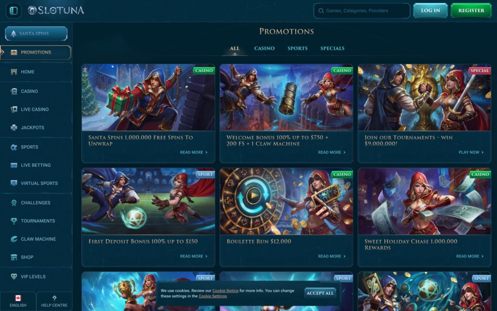 Slotuna casino bonuses