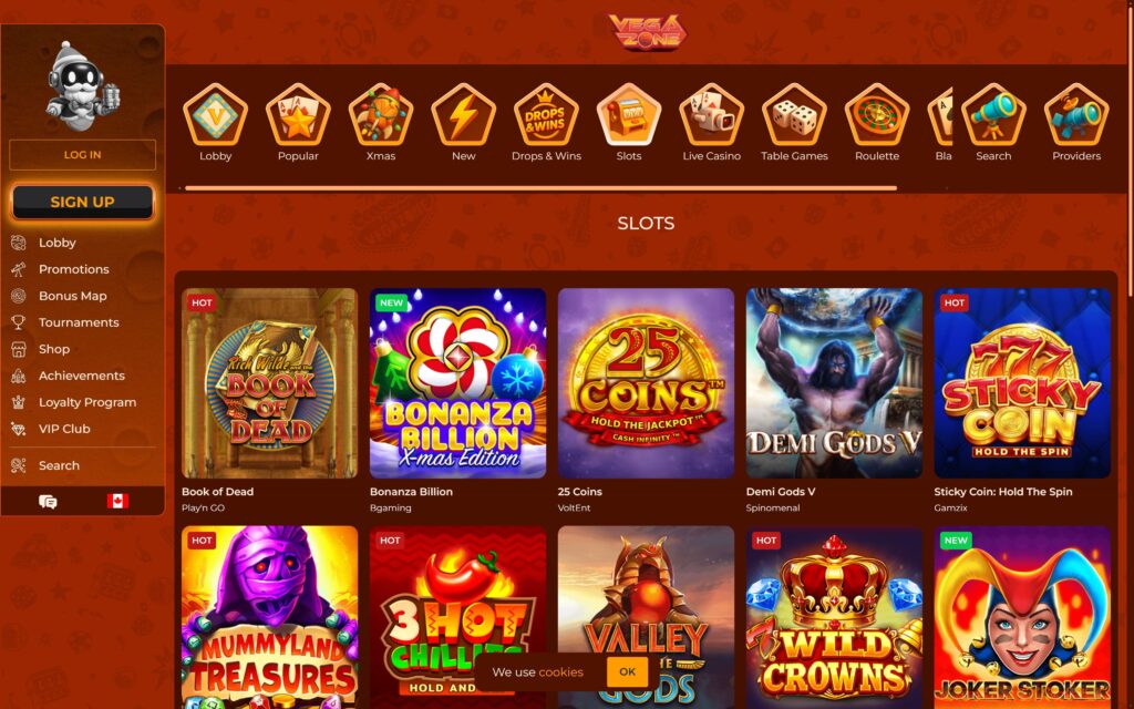 VegaZone casino slots