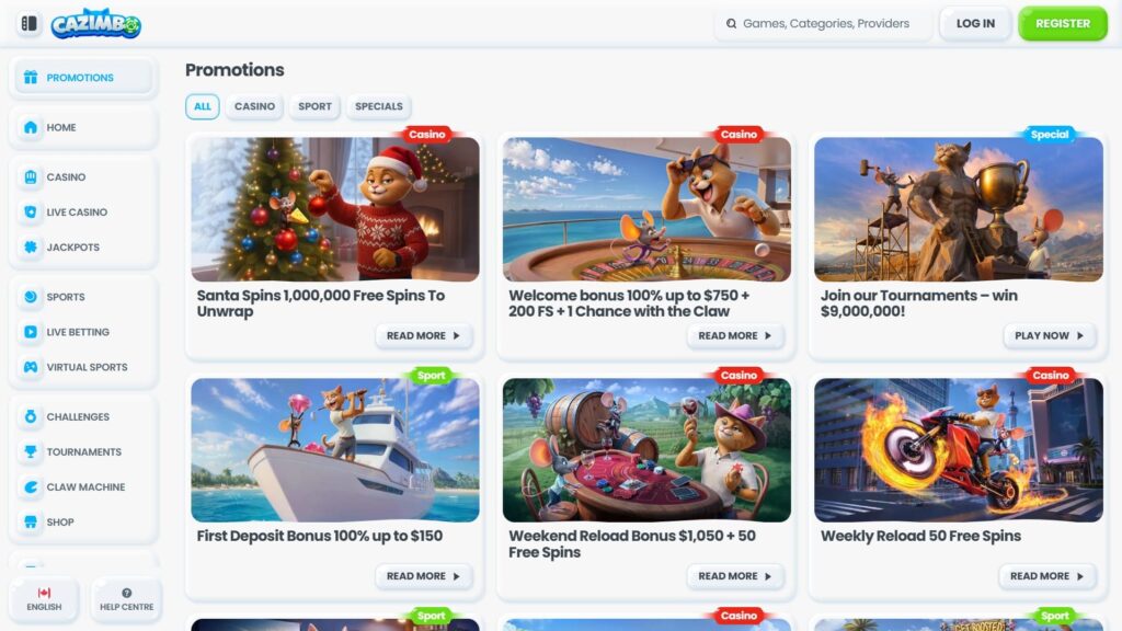 Cazimbo casino bonuses