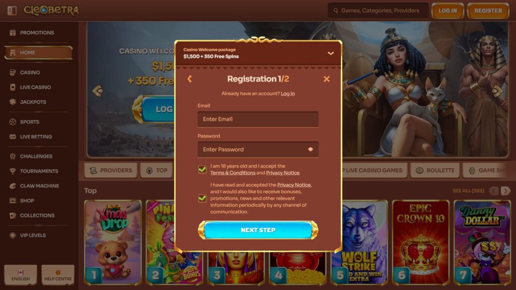 Cleobetra casino registration
