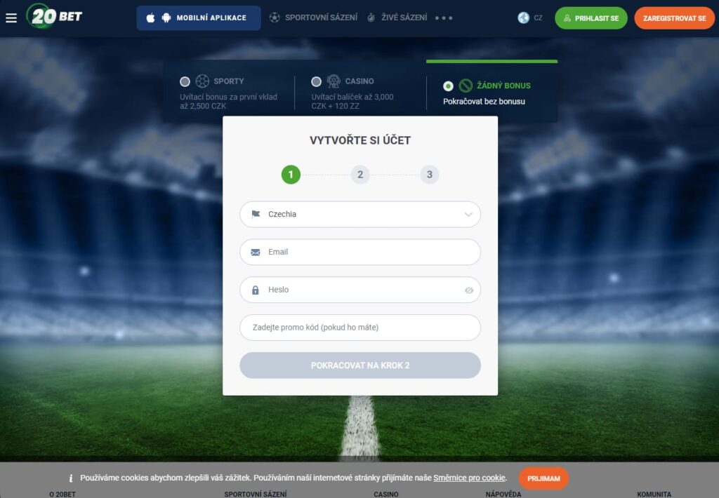 20Bet Casino Registrace