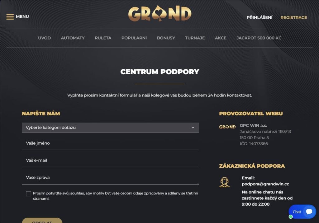 Grandwin Casino kontakty