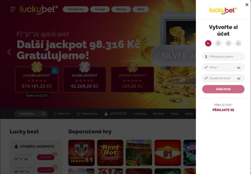 Luckybet Casino Registrace