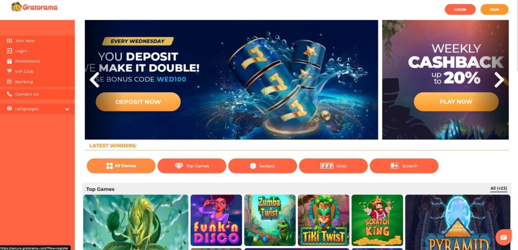 Gratorama casino oficiální stránky