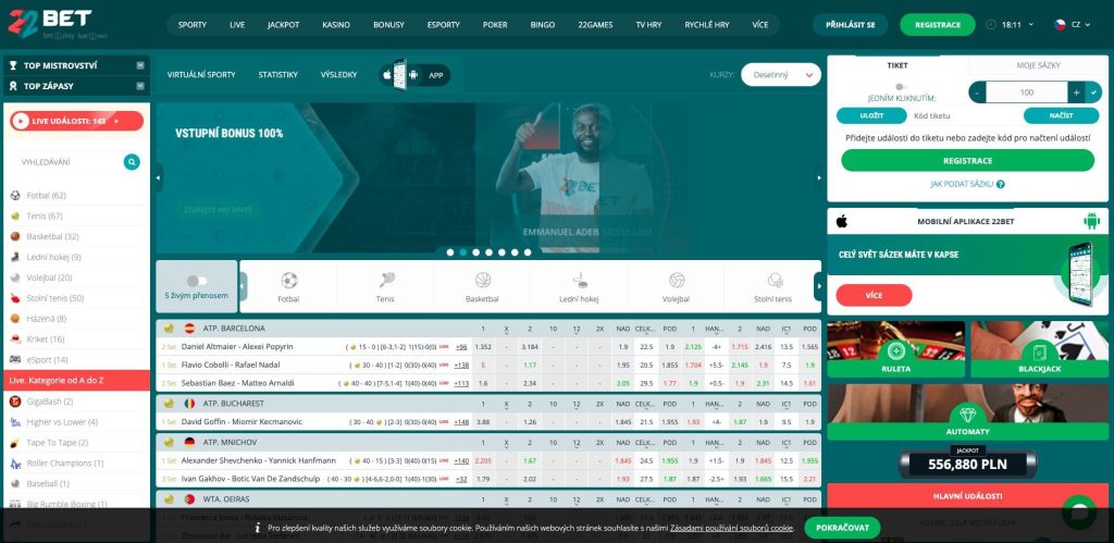 22bet sportovní sázení