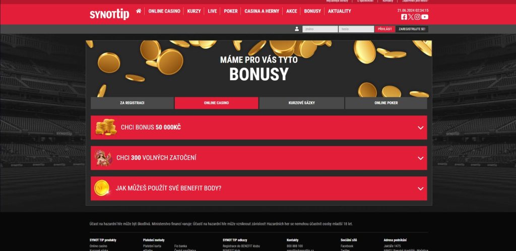 synottip bonusy
