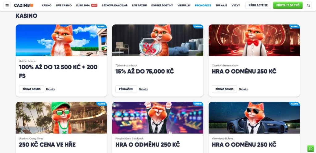 Cazimbo kasino bonusy