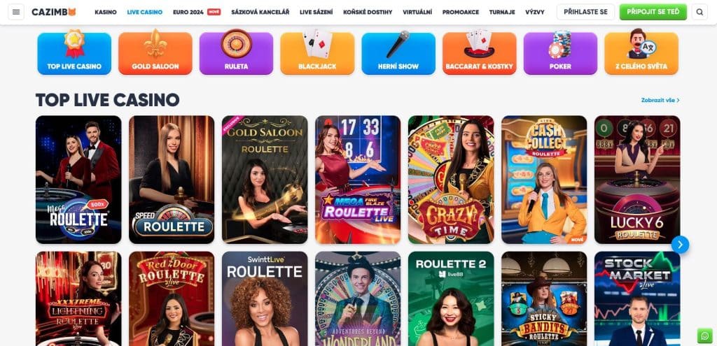 Cazimbo casino s živými dealery