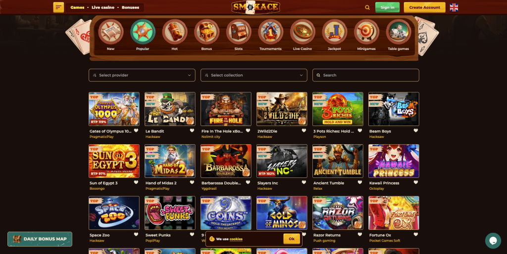 Smokace hrací automaty