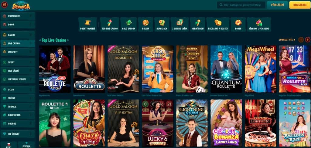 Spinanga casino s živými dealery