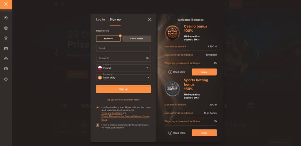 Sol casino registrace