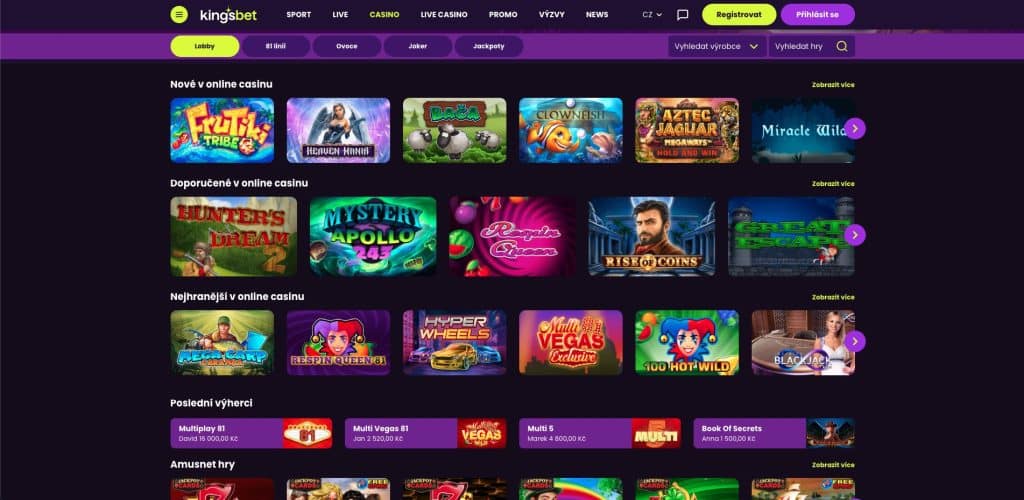 Kingsbet hrací automaty