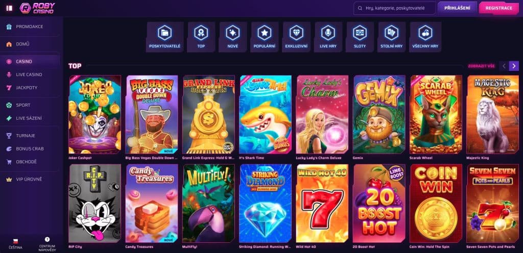 Roby casino hrací automaty