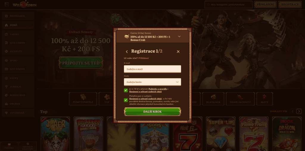 WildRobin casino registrace