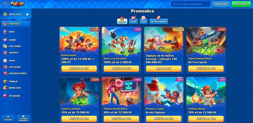 Pistolo casino bonusy