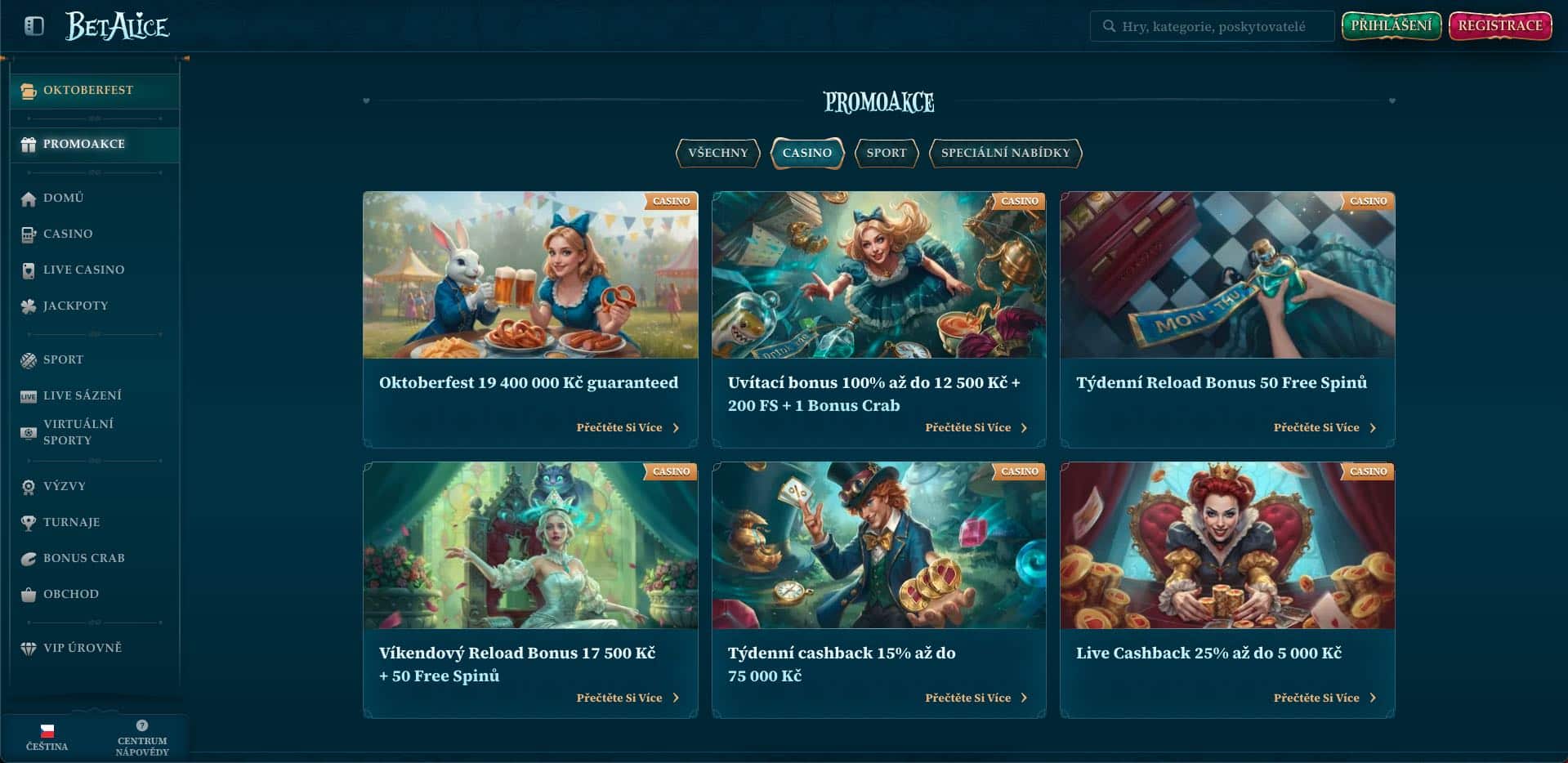 BetAlice casino bonusy