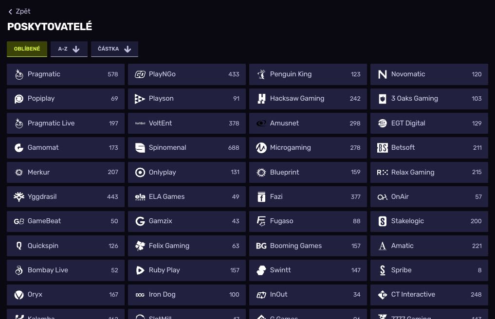 Vývojáři casino her