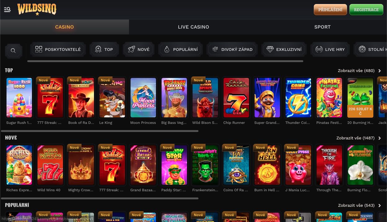 Wildsino hrací automaty