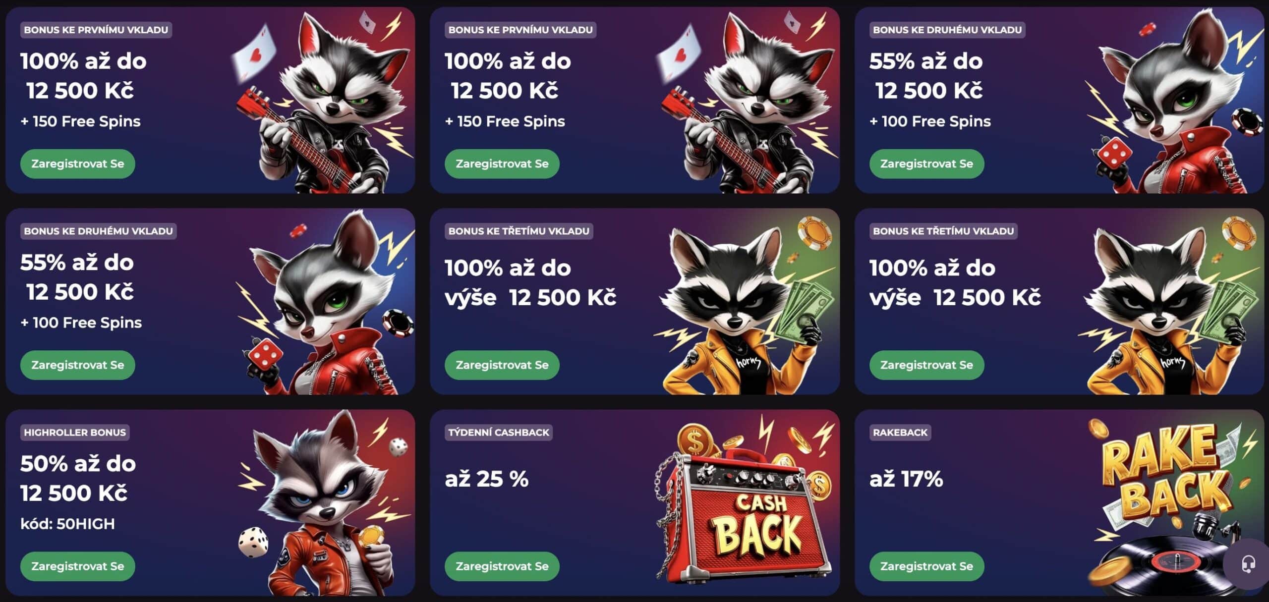 RockySpin casino bonusy