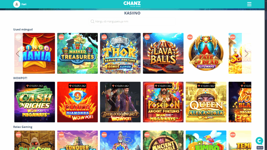 Chanz kasiino Eesti