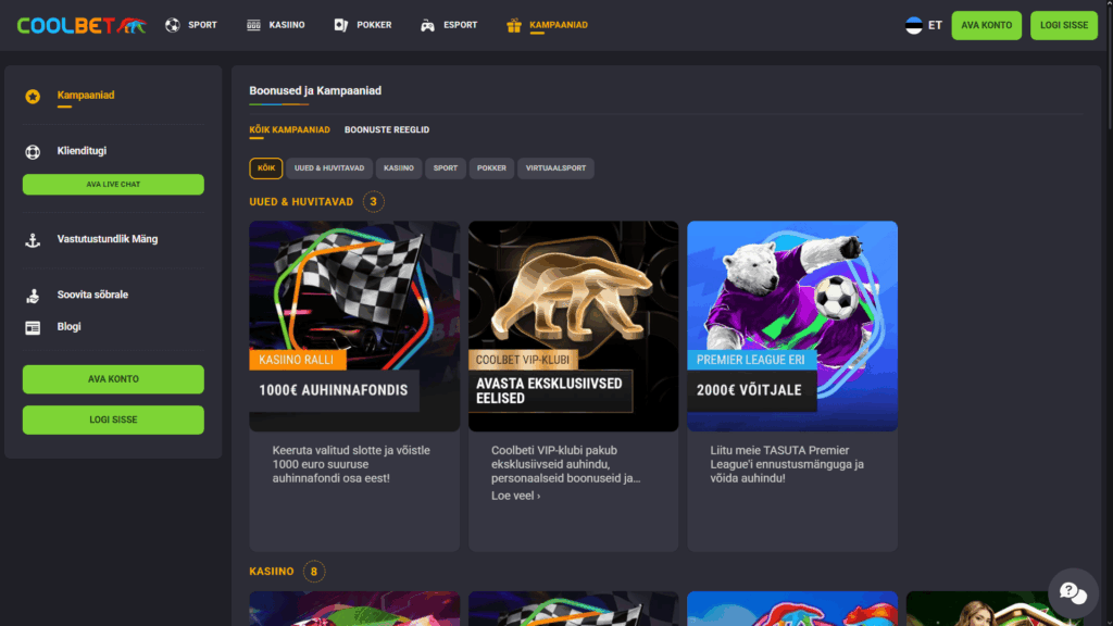 CoolBet kasiinokampaaniad