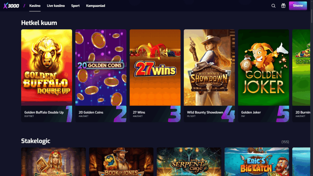 x3000 kasiino slotimängud