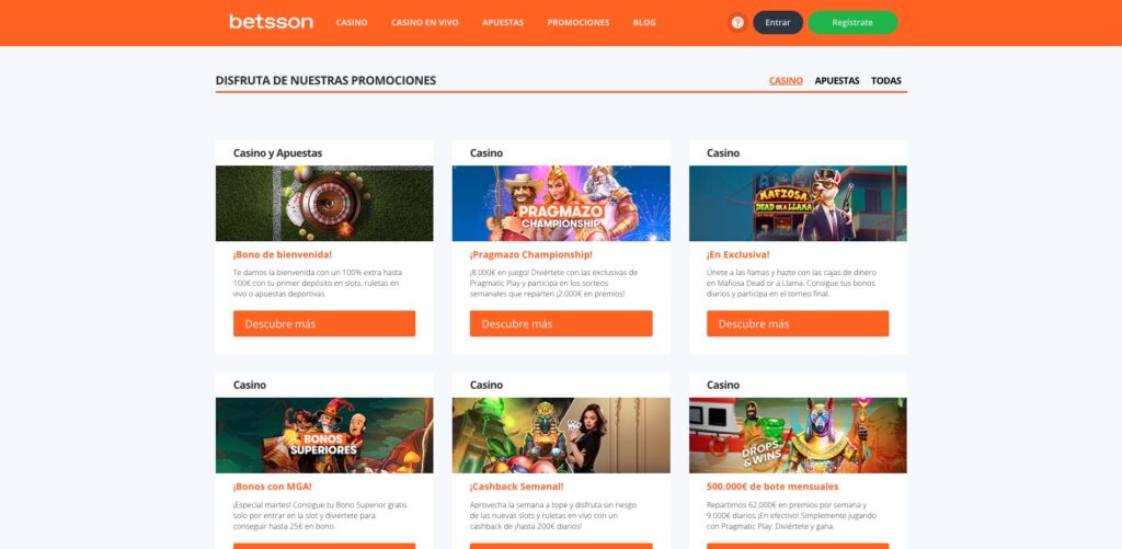 Betsson casino promociones