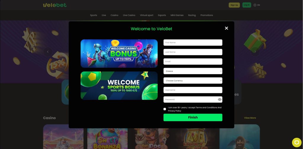 velobet Εγγραφή