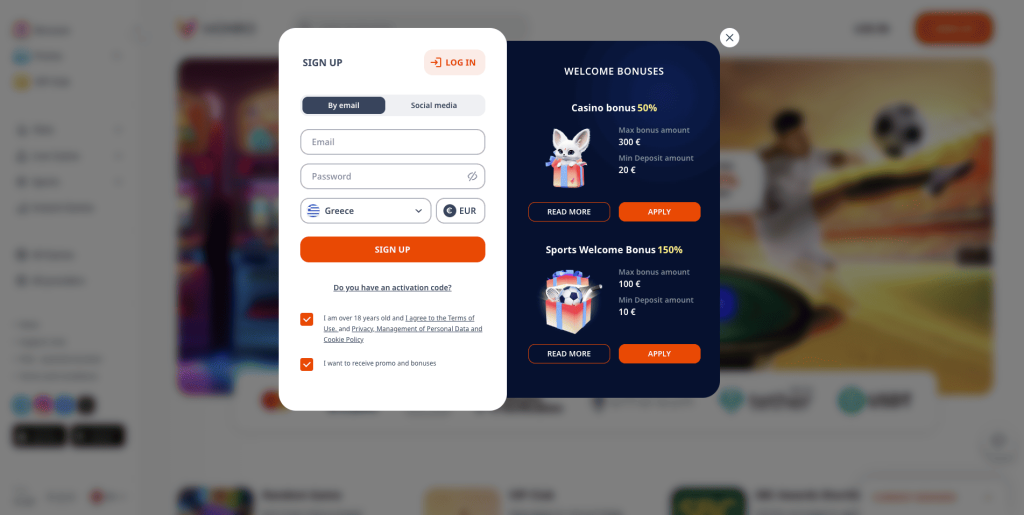 Monro Casino Εγγραφή