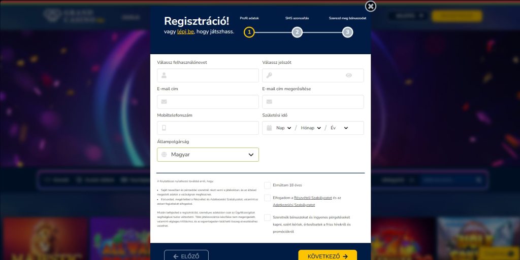 grandcasino regisztracio