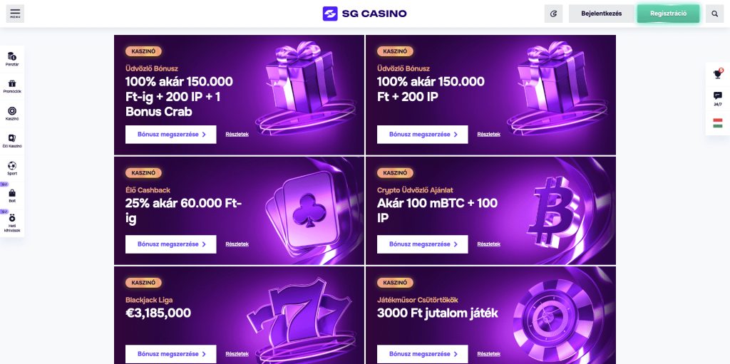 SG Casino Bónuszok