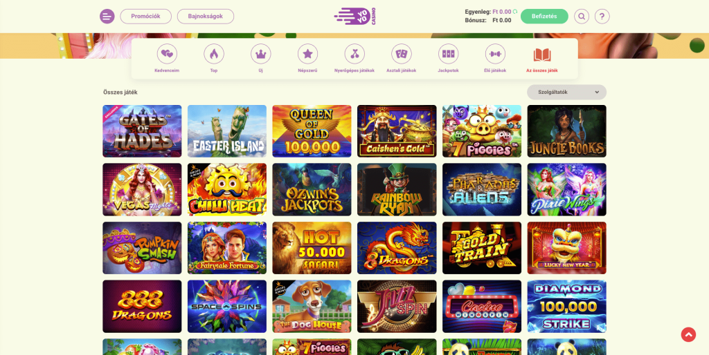 YoYo Casino Nyerőgépek