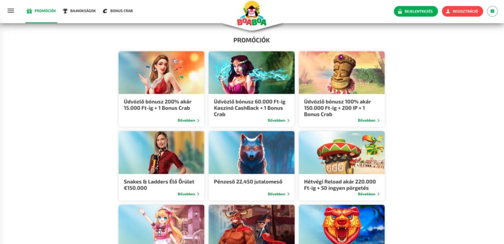 BoaBoa Casino bónuszok