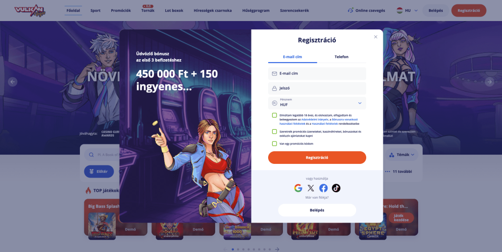 VulkanVegas Casino regisztracio