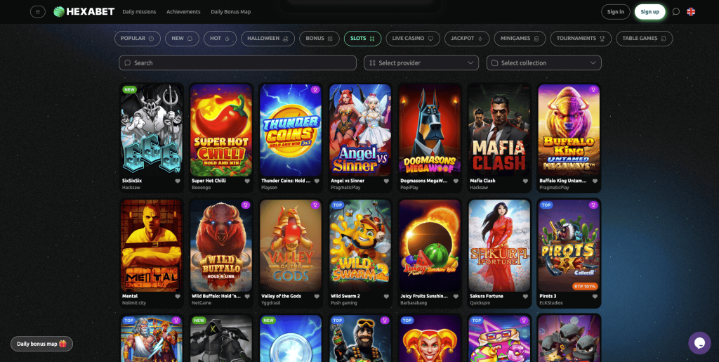 Hexabet Casino nyerőgépek