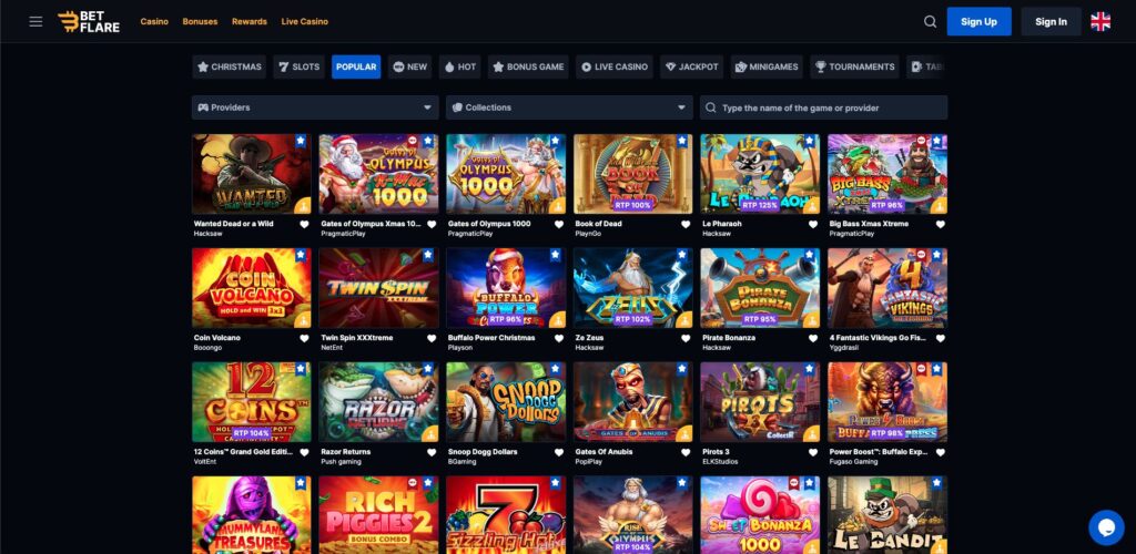 BetFlare Casino nyerőgépek