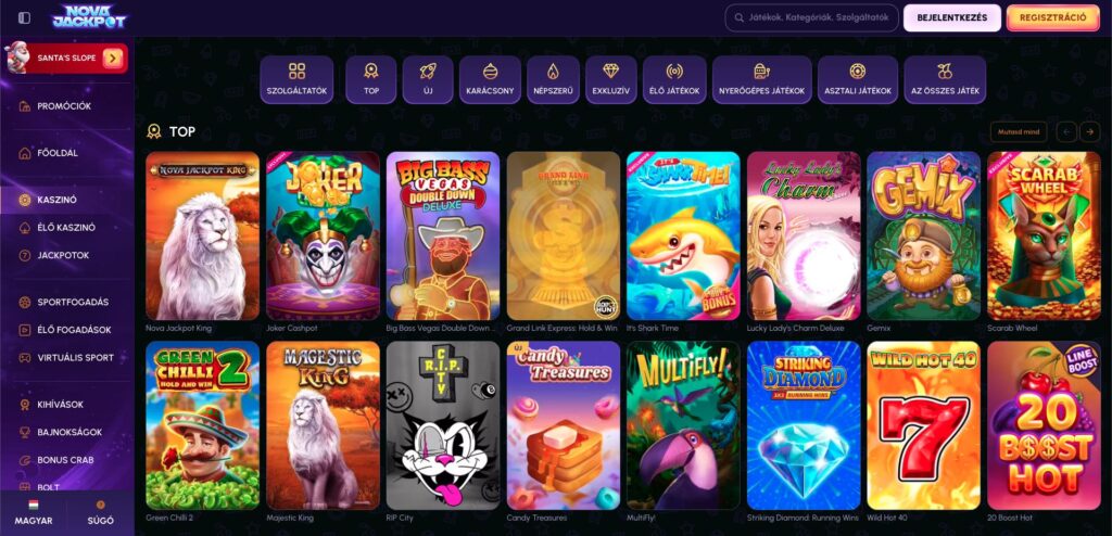Nova Jackpot Casino nyerőgépek