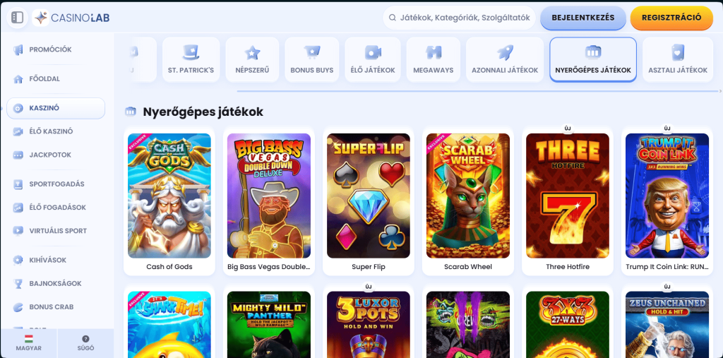 CasinoLab Casino nyerőgépek