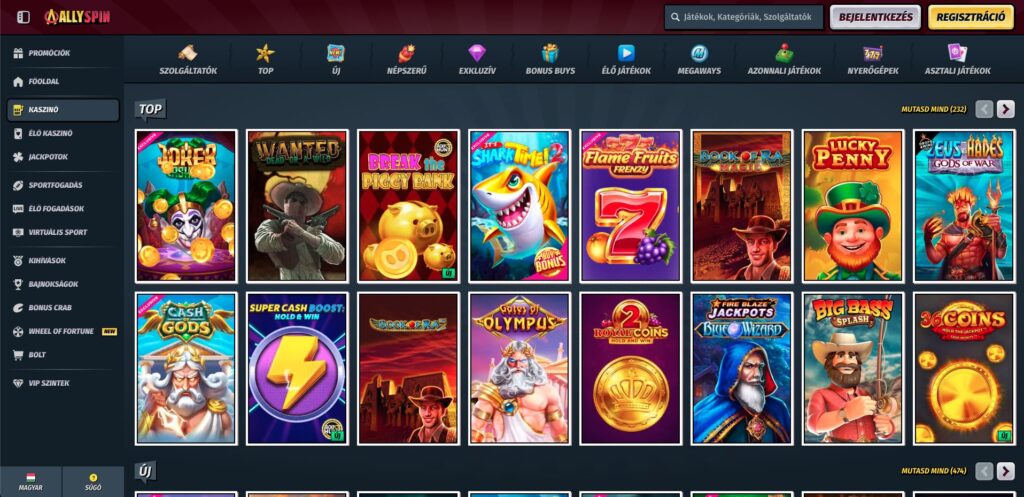 AllySpin Casino nyerőgépek
