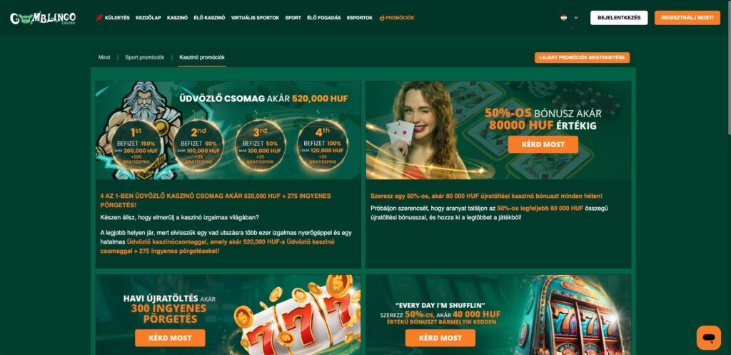 Gomblingo Casino bónuszok